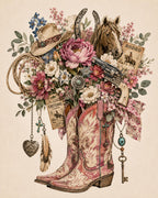 Collage Art Kit | Create Your Own Poster | Wild At Heart Cowboy Boots | Perfect Gift Idea