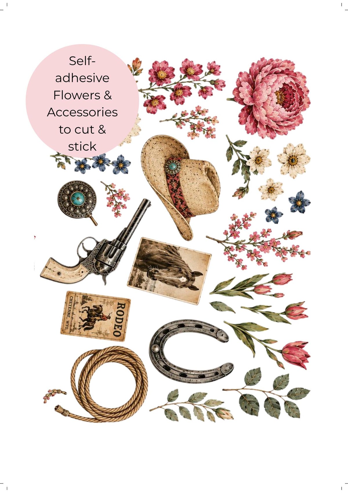 Collage Art Kit | Create Your Own Poster | Wild At Heart Cowboy Boots | Perfect Gift Idea
