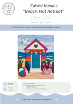 Fabric Mosaic Kit - Kinusaiga Inspired Beach Hut Retreat  Beginner Friendly | Includes Fabrics and Frame