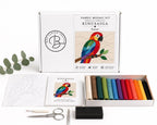 Fabric Mosaic Kit | Kinusaiga Inspired Rio the Parrot, Beginner Friendly | Includes Fabrics and Frame