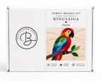 Fabric Mosaic Kit | Kinusaiga Inspired Rio the Parrot, Beginner Friendly | Includes Fabrics and Frame