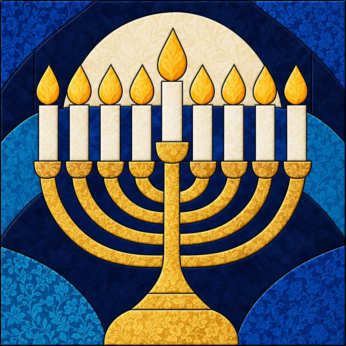 Hanukkah Kinusaiga Patterns | Festival of Lights Craft Kit | Star of David, Menorah & Driedel | Beginner Fabric Art | PDF or Foam Board