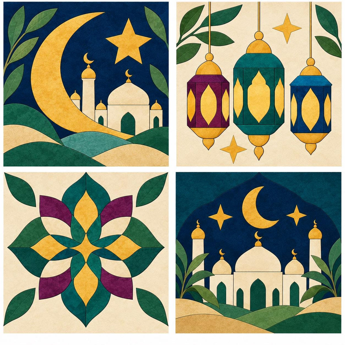 Eid Kinusaiga Patterns | Eid Kinusaiga Craft Kit & Patterns – Fabric Art, Eid Decorations, Islamic Craft | Fabric Art | PDF or Foam Board