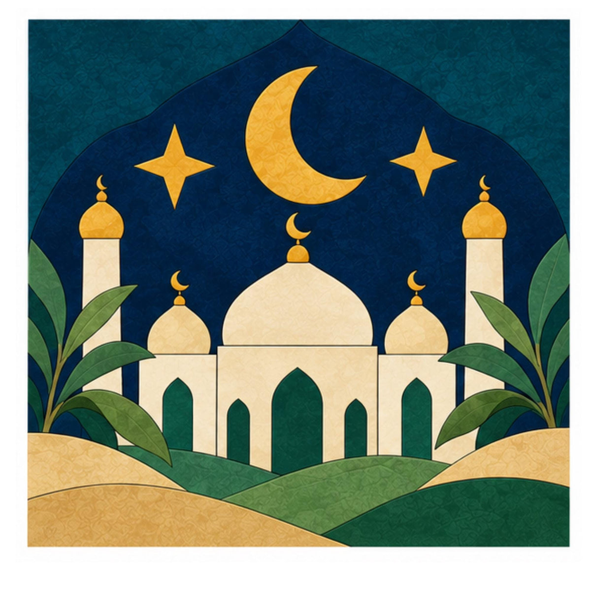 Eid Kinusaiga Patterns | Eid Kinusaiga Craft Kit & Patterns – Fabric Art, Eid Decorations, Islamic Craft | Fabric Art | PDF or Foam Board