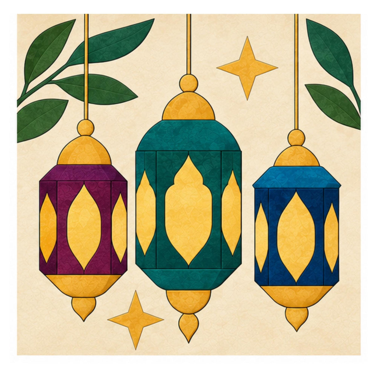 Eid Kinusaiga Patterns | Eid Kinusaiga Craft Kit & Patterns – Fabric Art, Eid Decorations, Islamic Craft | Fabric Art | PDF or Foam Board