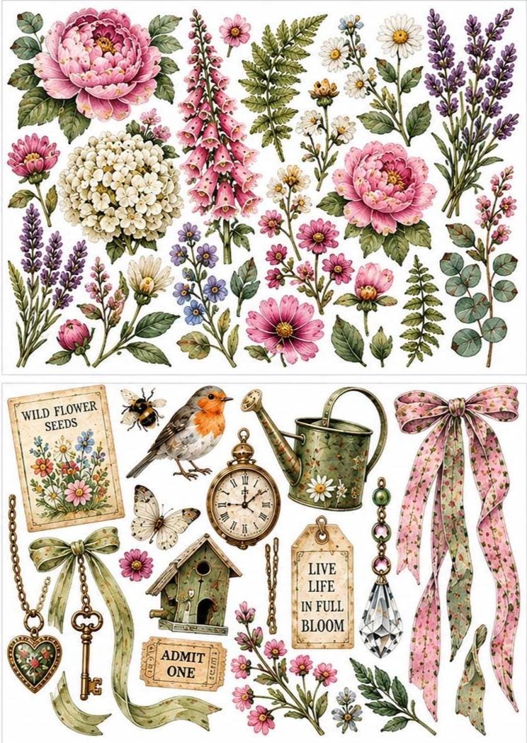 Collage Art Kit | Create Your Own Poster | Blooming Marvellous Wellington Boots | Perfect Gift Idea