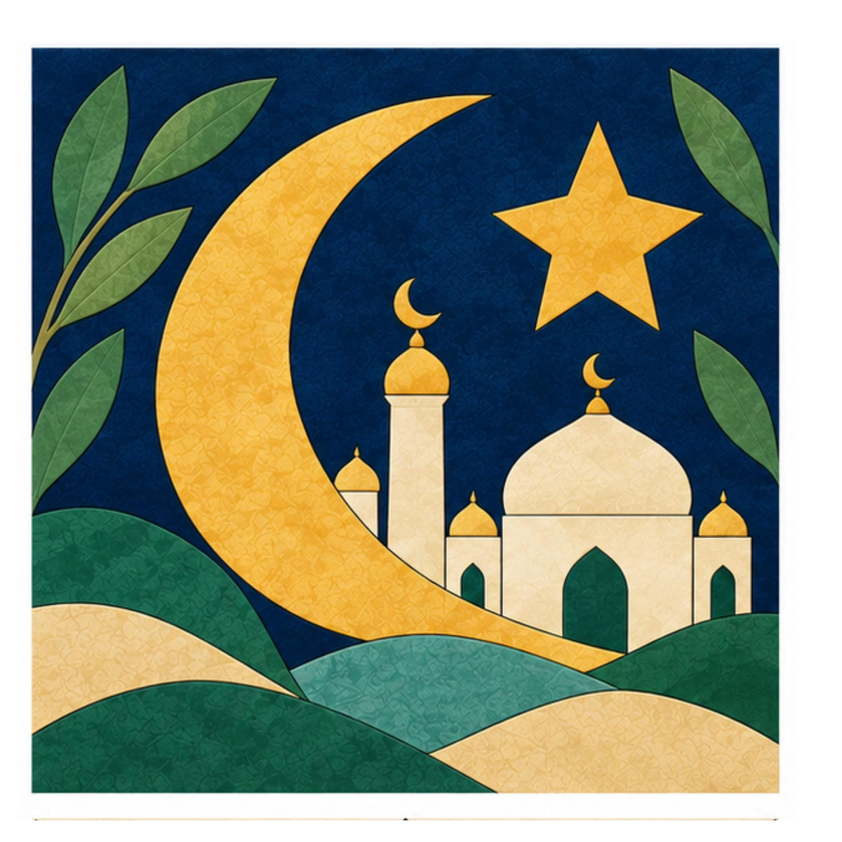 Eid Kinusaiga Patterns | Eid Kinusaiga Craft Kit & Patterns – Fabric Art, Eid Decorations, Islamic Craft | Fabric Art | PDF or Foam Board