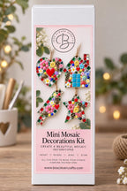 Mini Mosaic Craft Kit – 4 Mosaic Hanging Decorations – Heart, House, Bird & Star