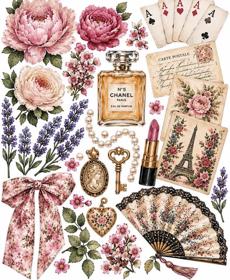 Collage Art Kit | Create Your Own Poster | Ooh La La French Handbag | Perfect Gift Idea