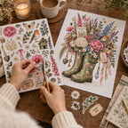 Collage Art Kit | Create Your Own Poster | Blooming Marvellous Wellington Boots | Perfect Gift Idea