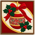 Kinusaiga Fabric Mosaic Christmas Bauble Kit | Christmas Craft Kit for Adults | Festive Wall Art | Beginners No Sew Craft Gift