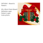 Kinusaiga Fabric Mosaic Christmas Gift Kit | Christmas Craft Kit for Adults | Festive Wall Art | Beginners No Sew Craft Gift
