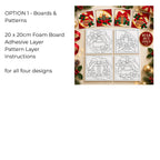 Kinusaiga Fabric Mosaic Christmas Kits Bulk Buy | Christmas Craft Kit for Adults | Festive Wall Art | Beginners No Sew Craft Gift