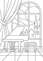 Kinusaiga Fabric Midnight Piano Dance |  Moonlit Grand Piano in Moonlight Wall Art | No Sew Craft Kit for Adults | A4 A3 Japanese Fabric Art