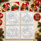 Kinusaiga Fabric Mosaic Christmas Kits Bulk Buy | Christmas Craft Kit for Adults | Festive Wall Art | Beginners No Sew Craft Gift