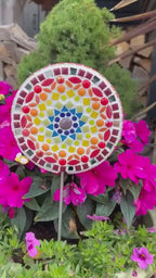 Rainbow Bloom Flower Pop Mosaic Kit – DIY Garden Mosaic Craft Kit for Beginners