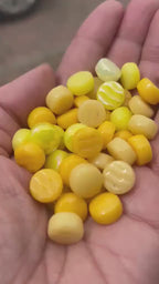 Sunburst Yellow and Amber 12mm Optic Drops for Mosaic Art Crafts & Embellishments (50g pack)