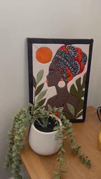 Fabric Mosaic Kit | Intermediate Level Kinusaiga Craft Kit | African Inspired Textile Art  - Zuri from our Heritage Range | A4 Framed