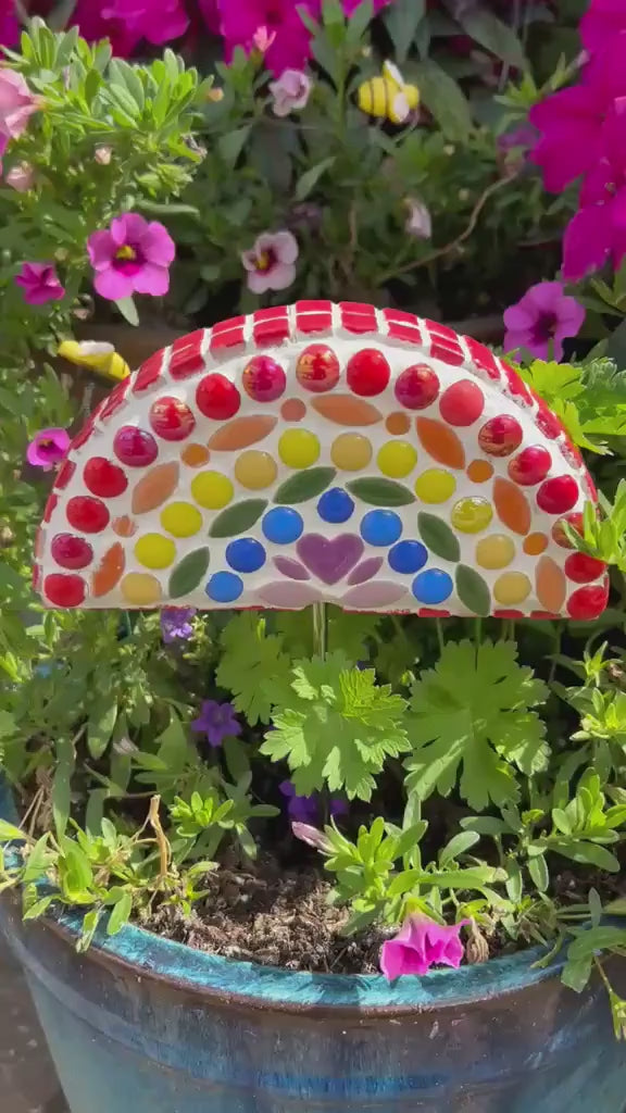 Little Rainbow Flower Pop Mosaic Kit – DIY Garden Mosaic Craft Kit for Beginners